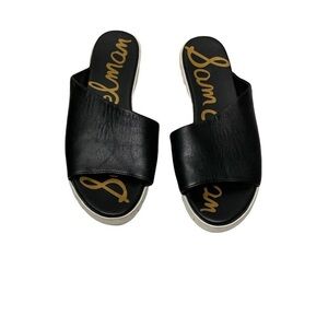 Sam Edelman Leia Slide Sandals Size 6 Black Leather